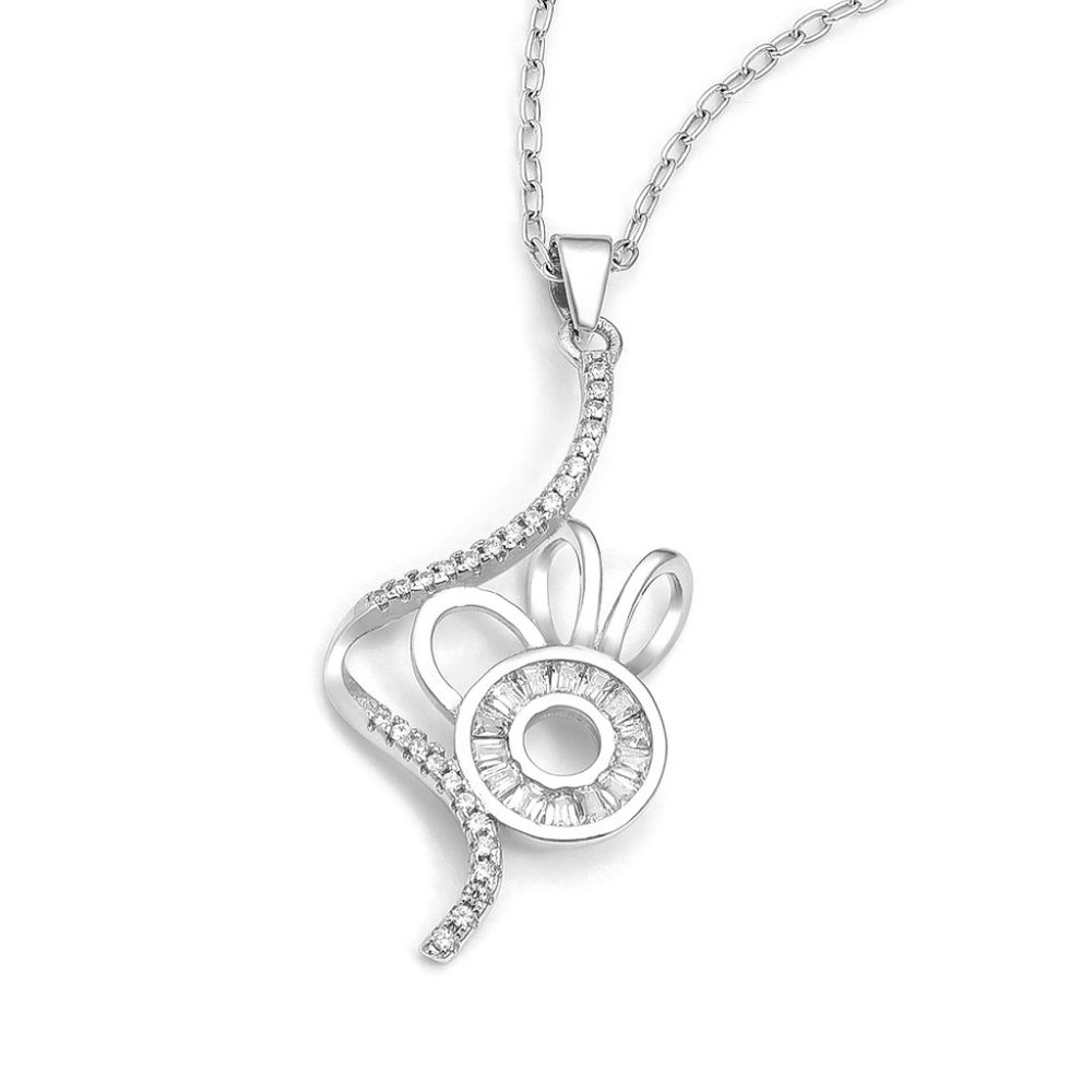 Amazing S Circle 925 Sterling Silver Pendant Decorated With CZ